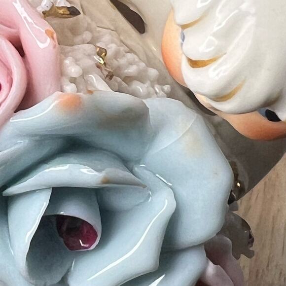 Vintage Geo Z Lefton June Birthday Angel Figurine Rose Pearl #489 JAPAN READ - Picture 5 of 12